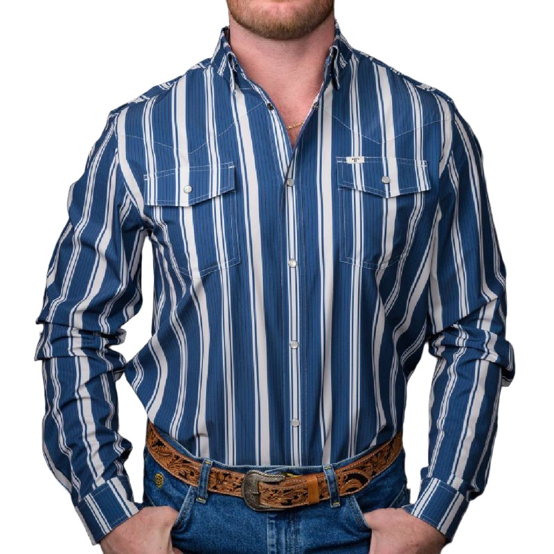 Ferrell Brand The Atlas In Blue Snap Shirt