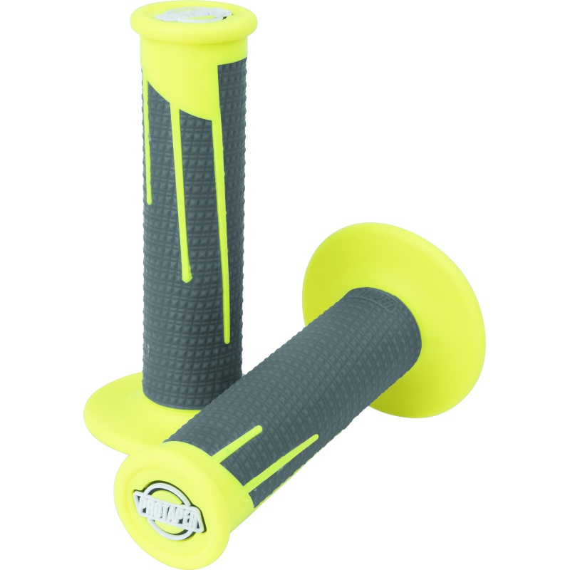 ProTaper Full Diamond Clamp-On Grips – Neon Yellow/Dark Gray