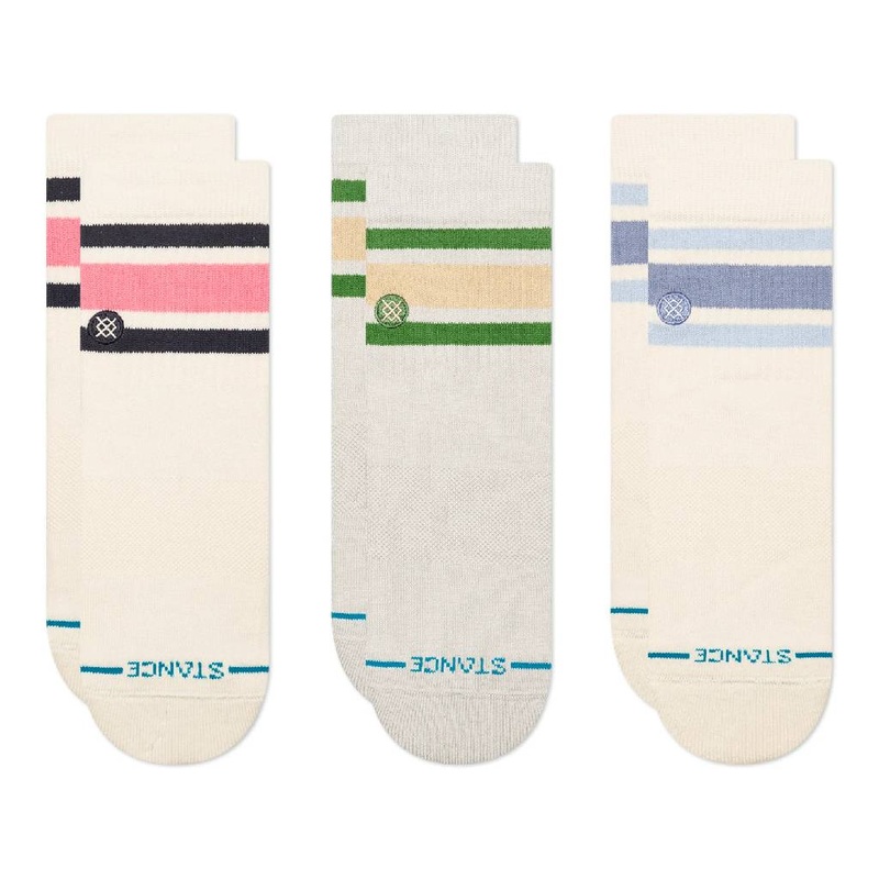 Stance Women’s 3 Pack Boyd Quarter Crew Socks – Ivory