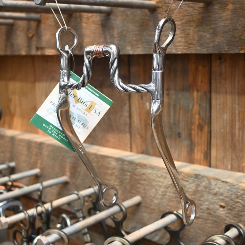 Myler USA Bit – Style #239  Twisted Hinge Port w/ Roller