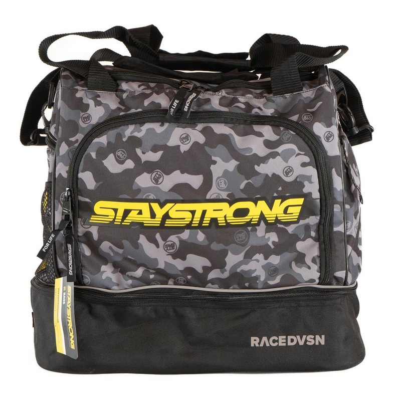 Stay Strong Race DVSN Helmet/Kit Bag – Black/Grey Camo