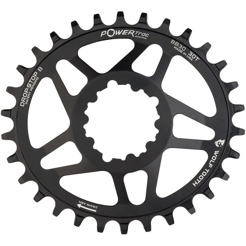 Wolf Tooth Elliptical Direct Mount Chainring – 30t SRAM Direct Mount Drop-Stop B For SRAM BB30 Short Spindle Cranks 0mm Offset BLK