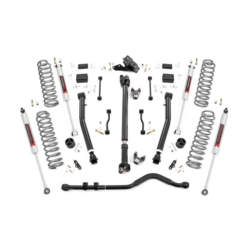 Rough Country | 3.5 Inch Lift Kit | Adj Lower | FR D/S | M1 | Jeep Wrangler JL 4WD (2024-2025) | 91740