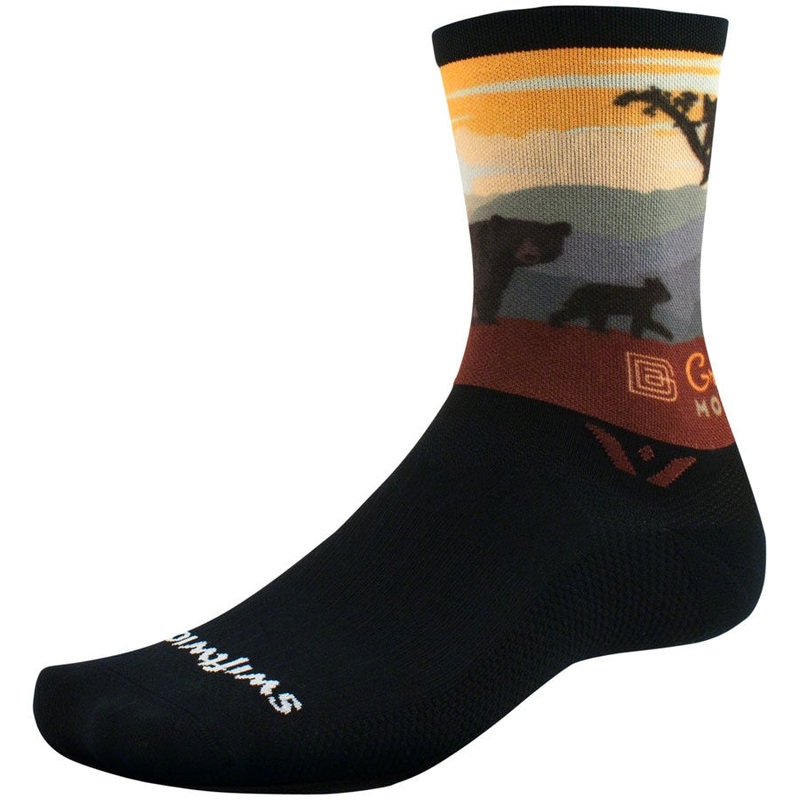 Vision Six Impression National Park Bike Socks – Great Smoky Mountain Bears Black