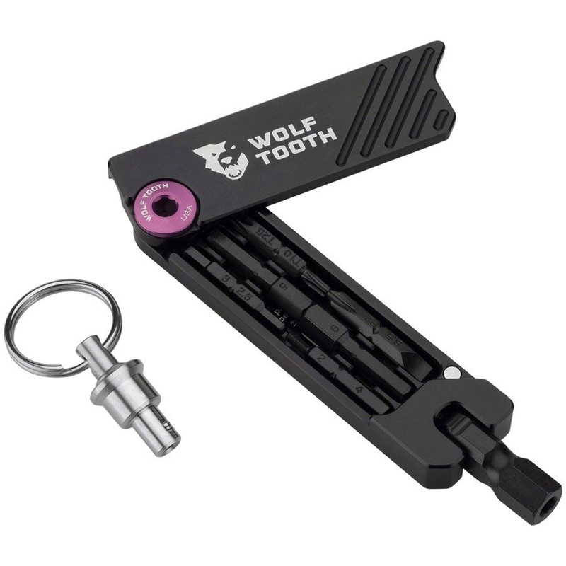 Wolf Tooth 6-Bit Hex Wrench Multi-Tool with Keyring – Purple