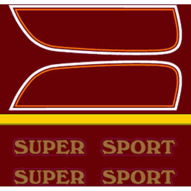 CB750F 1976 Gas Tank Decal Set ~ Candy Antares Red