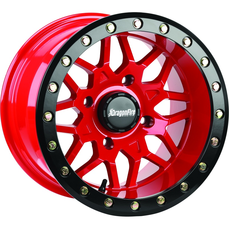 DragonFire Racing Typhon Wheel 15X10 4/137 5+5 +0 Machined Red
