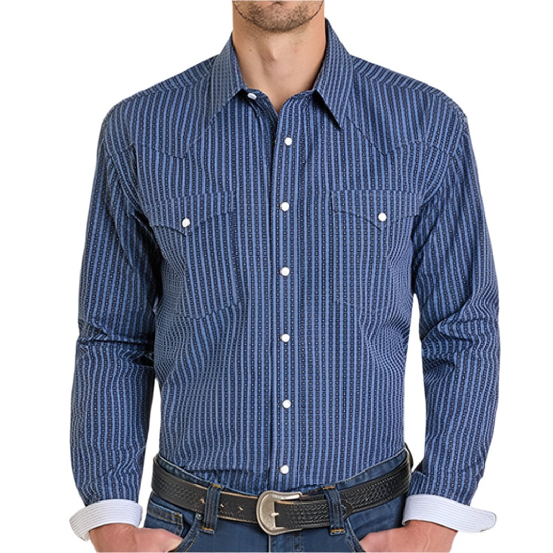 Panhandle Slim Men’s Stripe Pearl Snap Western Shirt
