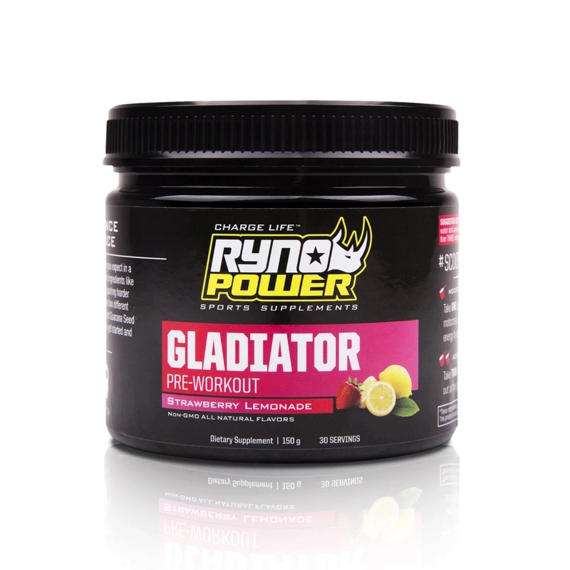 Ryno Power Gladiator Pre-Workout Drink Mix – Strawberry Lemonade