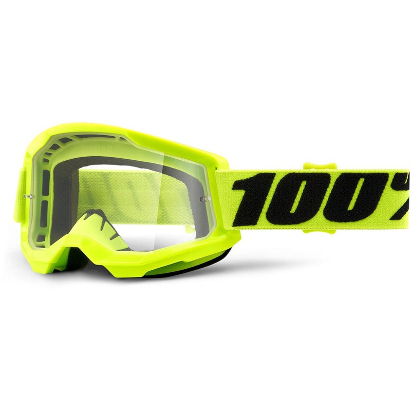 100 Percent Strata 2 Goggles – One Size Fits Most – Fluo Yellow – Clear Lens