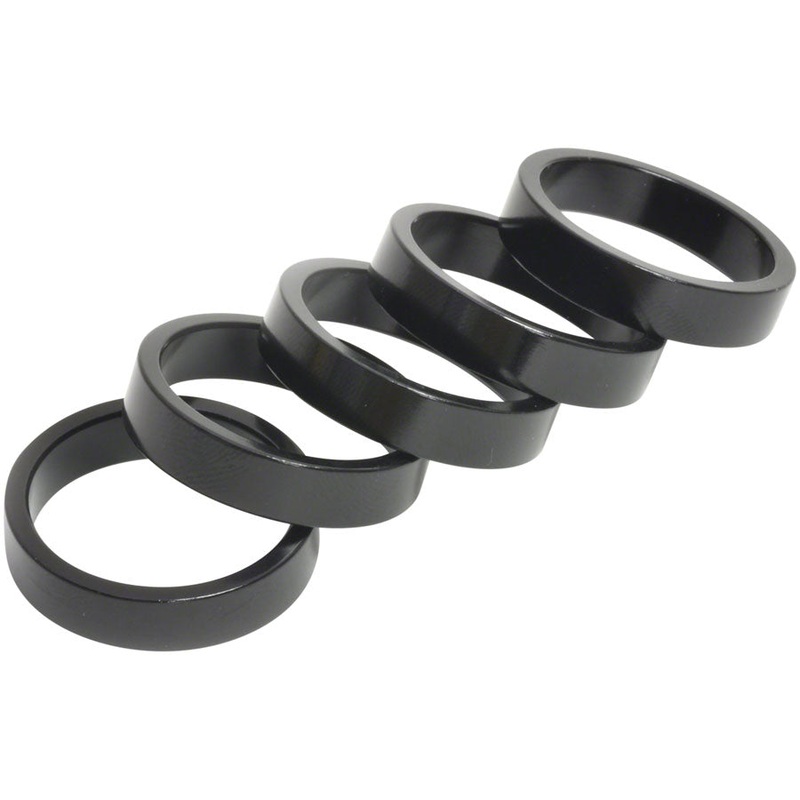 Wheels Manufacturing Aluminum Headset Spacer – 1-1/8″ 7.5mm Black 5-pack