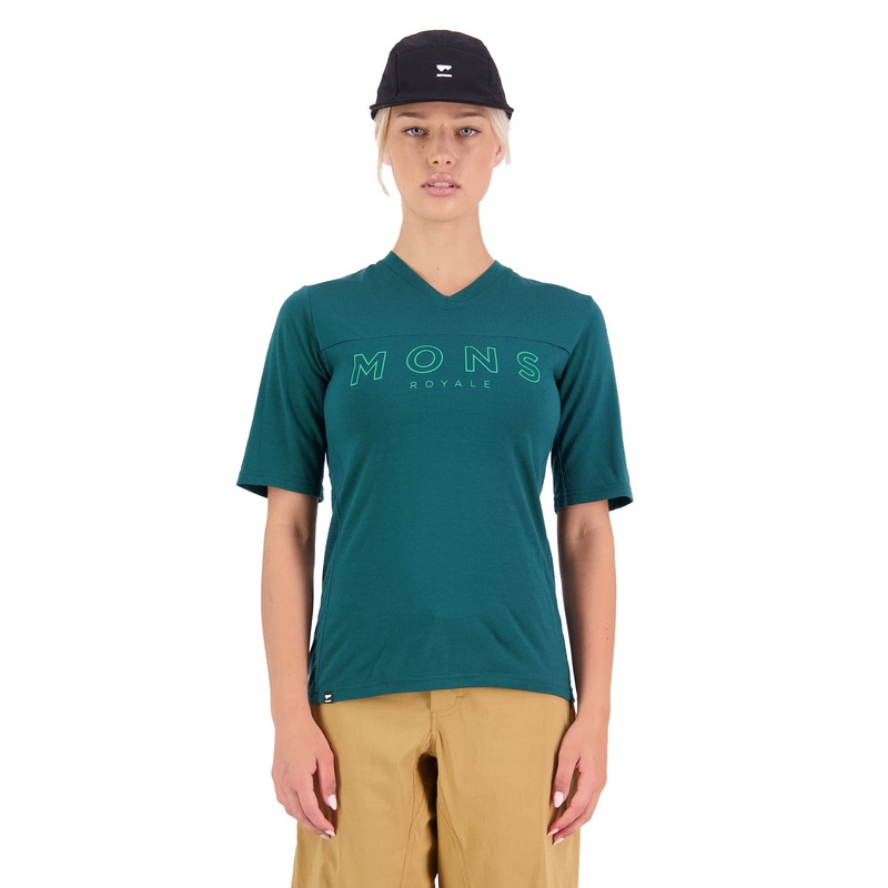 Mons Royale Redwood Enduro VT Short Sleeve Women’s Jersey – S – Evergreen