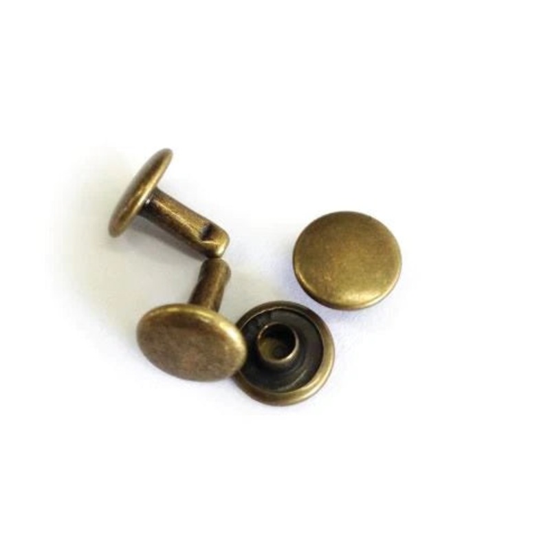 Rivet m n f double cap ant brass per 100
