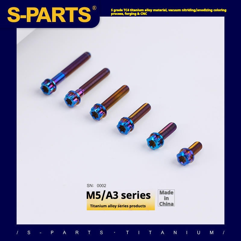 SPARTS Blue A3 Series M5 L06-95mm Titanium Screws Motorcycle Auto