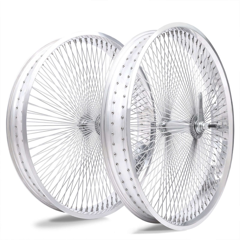 Tracer WH-TR9529140 29″*3 29″x4″x13Gx140H Aluminum Polish Fat Rims Wheel Set