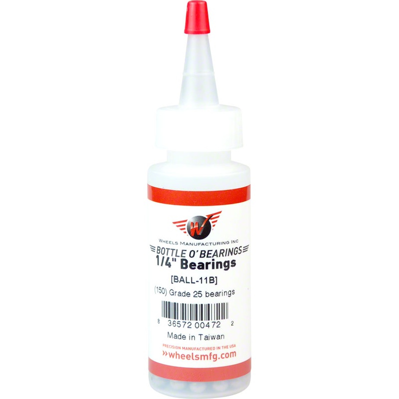 Wheels Manufacturing Grade 25 1/4″ Loose Ball Bearing: Bottle of 150