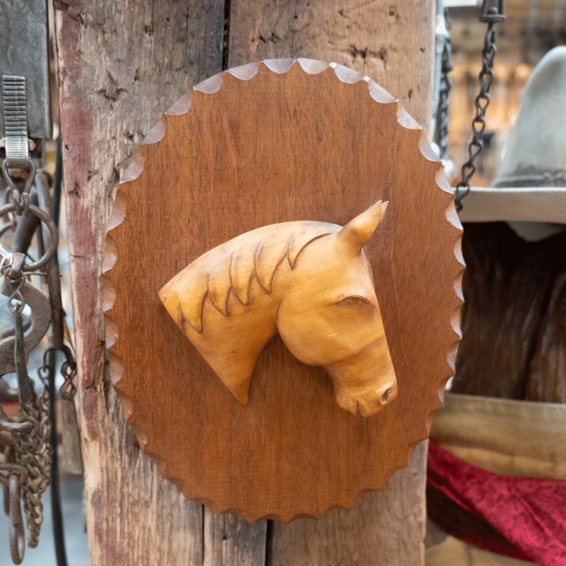 Handmade Folk Art Wooded Horse Plaque