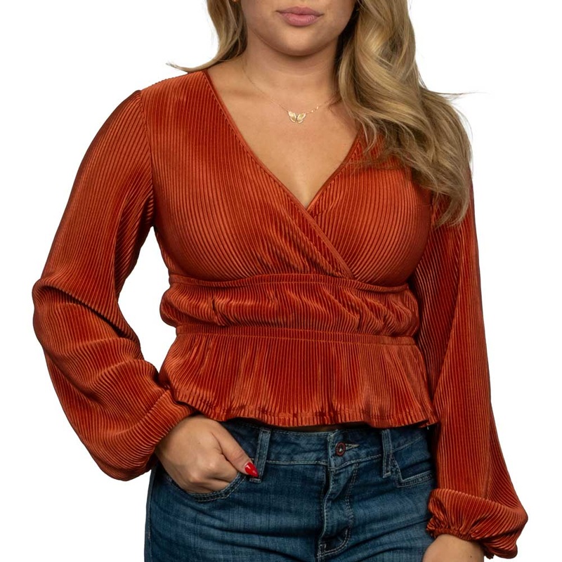 Rock & Roll Denim Women’s Plisse Blouse