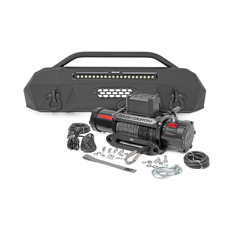 Rough Country | Front Bumper | Hybrid | 20″ Blk LED | 12000S | Toyota Tacoma 2WD/4WD (16-23) | 10721