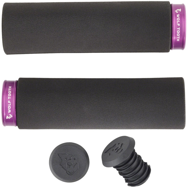Wolf Tooth Components Lock-On Fat Paw Grip Set Black/Purple