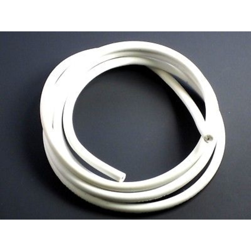 6′ piece of white spark plug wire 7mm copper core silicone outer