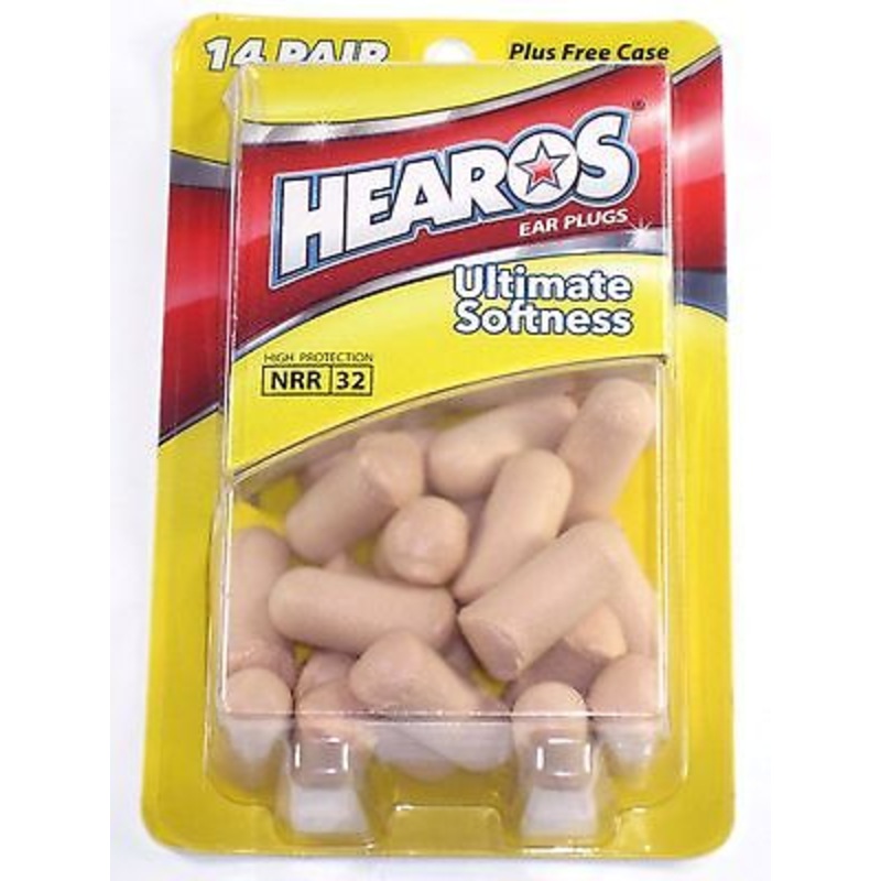 Hearos Ear Plugs NRR 32 protection 14 pairs motorcycle riding wind noise