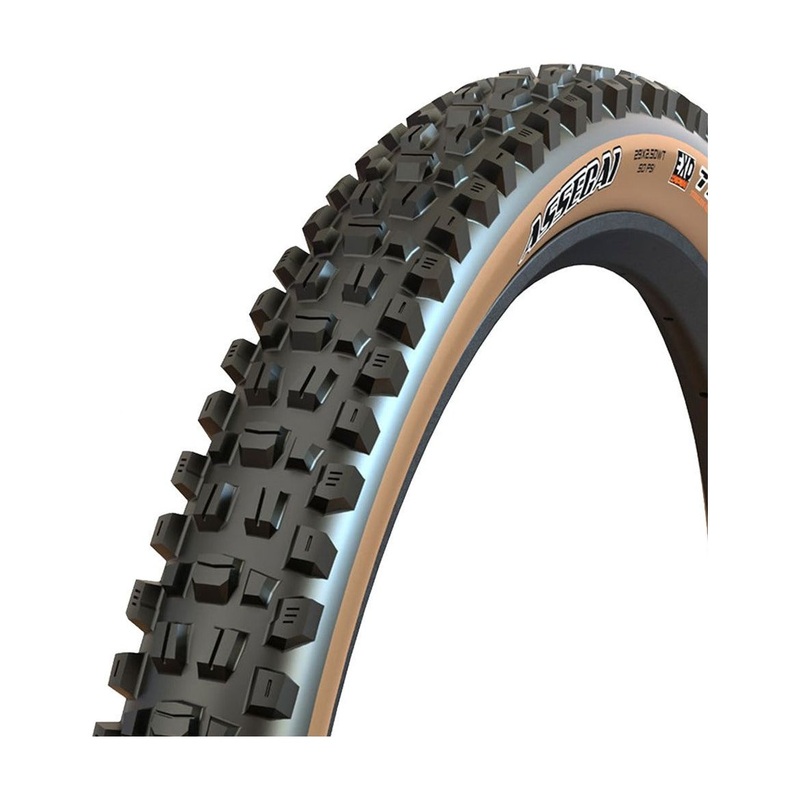 Maxxis Assegai Tyre – 27.5 Inch – 2.5 Inch – Yes – Dual Compound – EXO WT – Medium – Light Duty Protection – Folding – Tan