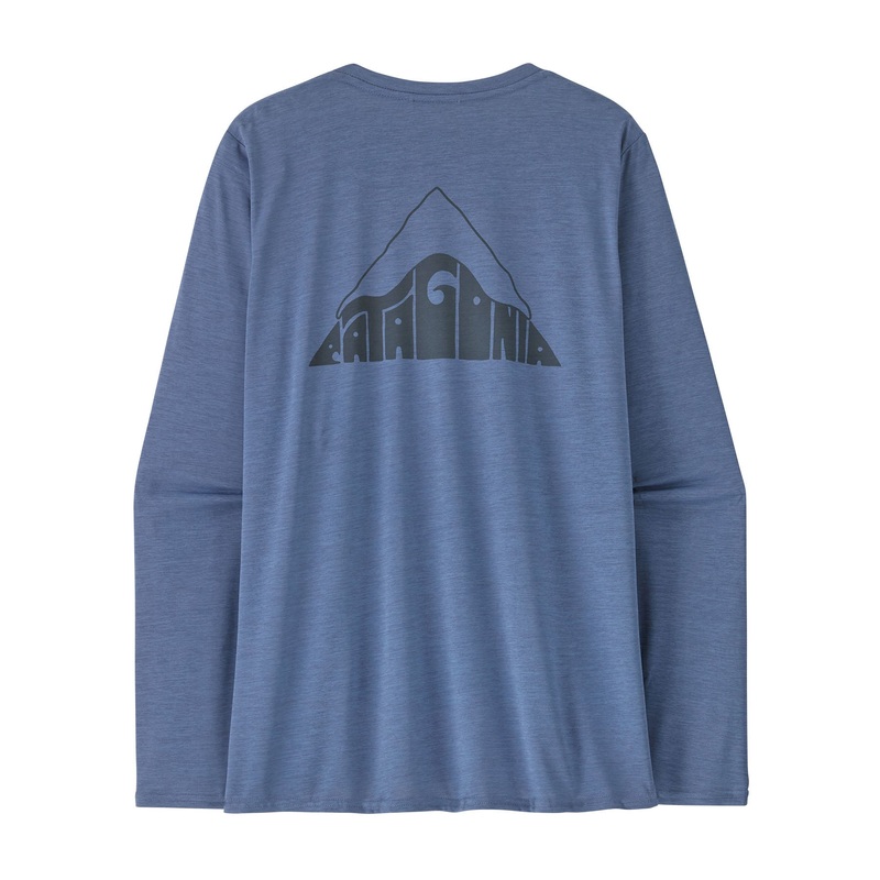 Women’s Long-Sleeved Capilene Cool Daily Graphic Shirt – Lands Driftways: Current Blue X-Dy