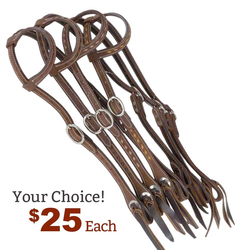 NEW Oiled Roughout One Ear Headstall w/Colored Sitching – Your Choice Red