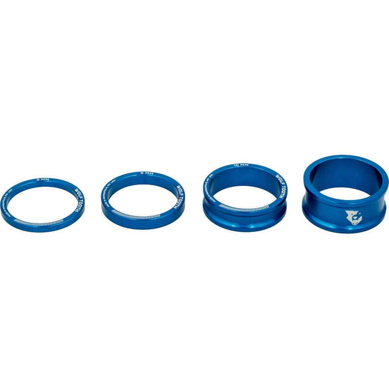 Wolf Tooth Headset Spacer Kit 3, 5, 10, 15mm, Blue