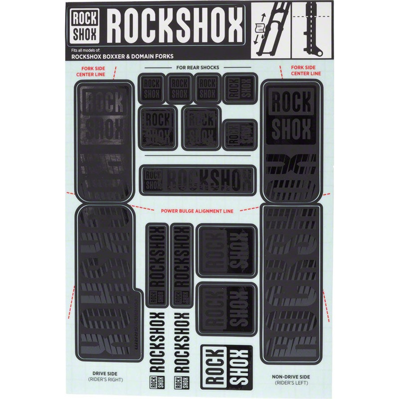 RockShox Fork Decal Kit – 35mm Dual Crown Stealth Black