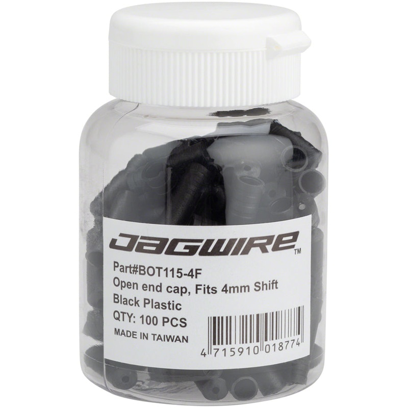 Jagwire 4mm Open Nylon End Caps Bottle of 100 Black