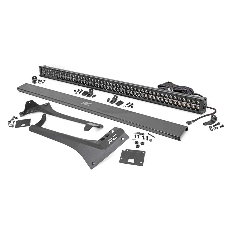Rough Country | LED Light Kit | Windshield | 50″ BLK Dual Row | WHT DRL | Jeep Gladiator JT/Wrangler JL (18-25) | 70067