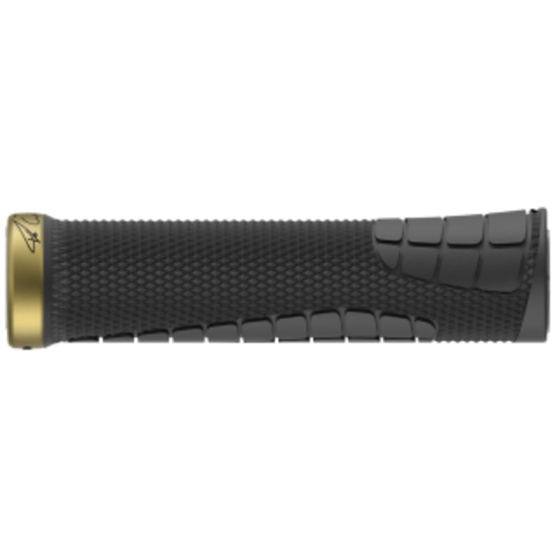 SQLab 7OX Lock On Grips – Black With Gold Clamps – Fabio Wibmer Signature – Small – Single Lock On Grips