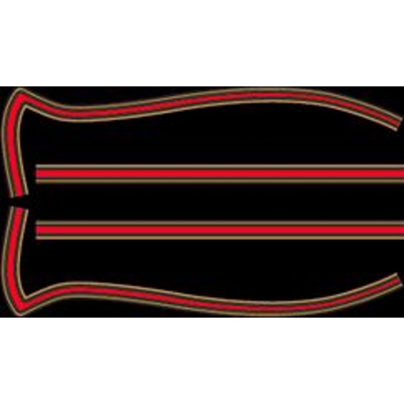 CB550K 1977-78 Gas Tank Stripe Decals ~ Gold/Red Type