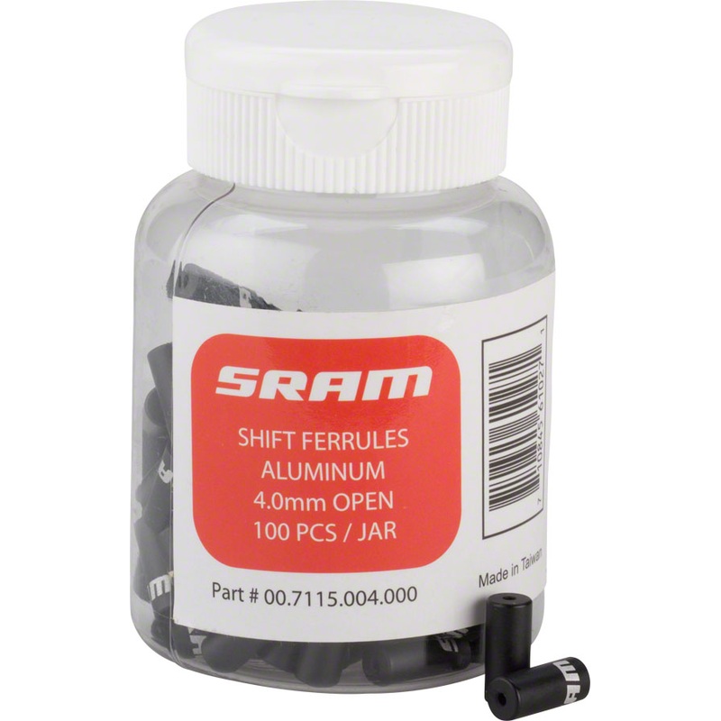 SRAM Shift Cable Housing Ferrules 4mm Open Black 100-count Jar