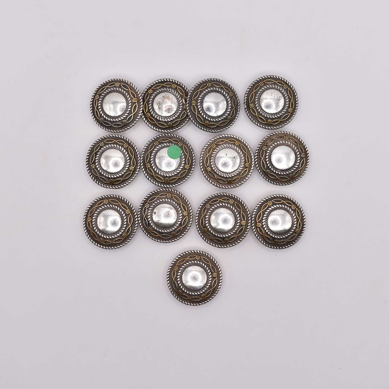 NEW Wire Lined Sterling Concho 1″ Set Of 13