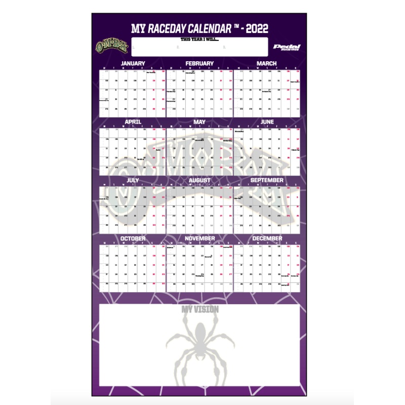 OMBA 2022 MY RACEDAY CALENDAR Purple