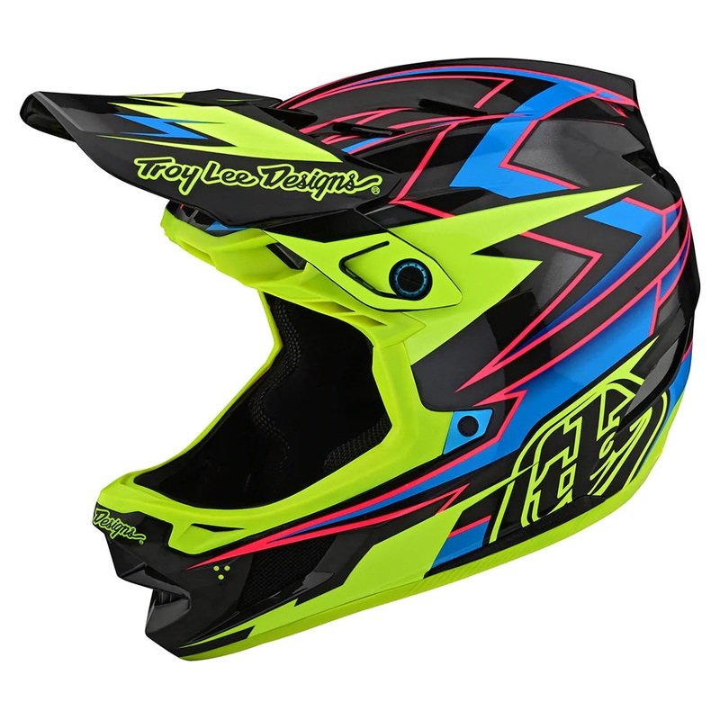 TLD D4 Carbon MIPS Helmet – XL-2XL – Volt Black – Fluro Yellow
