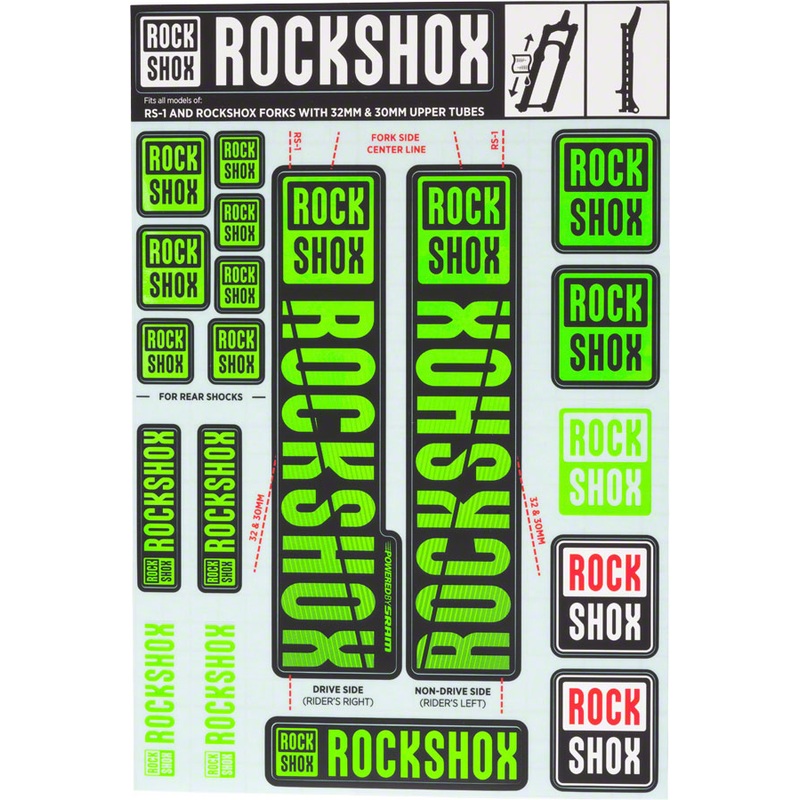 RockShox Fork Decal Kit – 30/32mm/RS1, Green