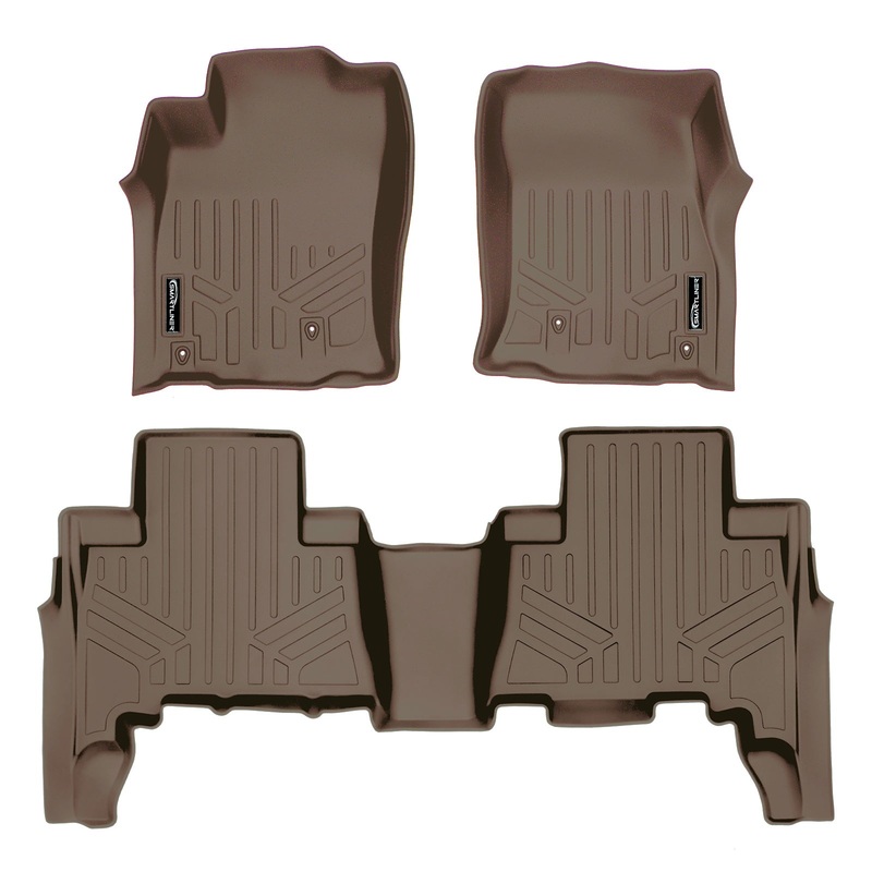 SMARTLINER Custom Fit Floor Liners For 2010-2012 Toyota 4Runner (5 Passenger with Sliding Rear Tray) Tan