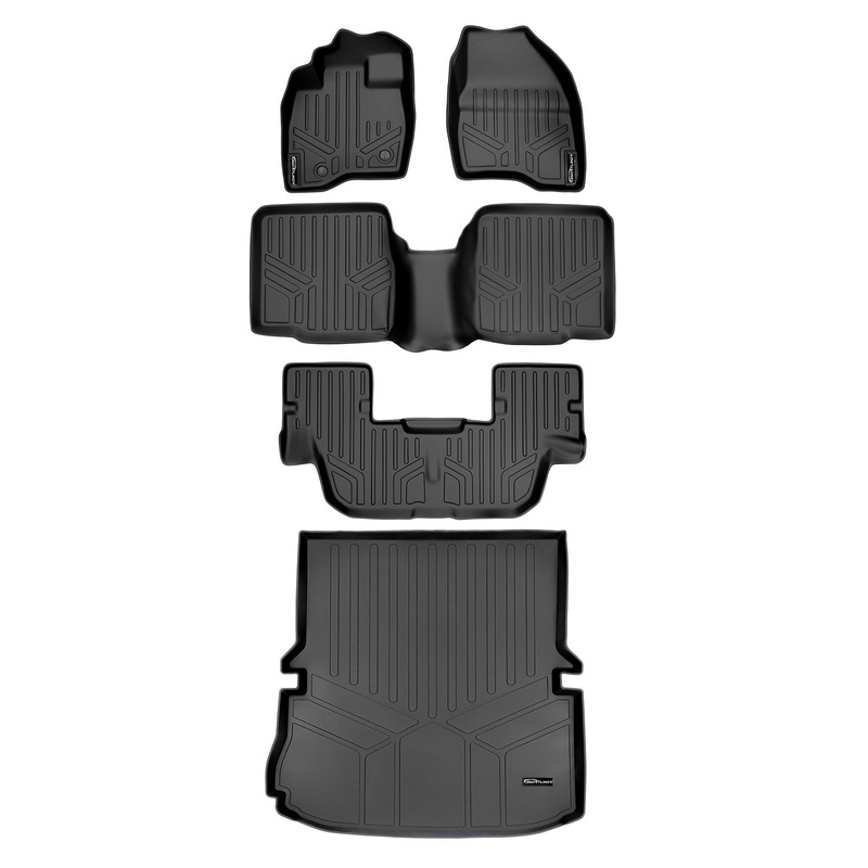 SMARTLINER Custom Fit Floor Liners For 2015-2016 Explorer (without 2nd Row Center Console) Black