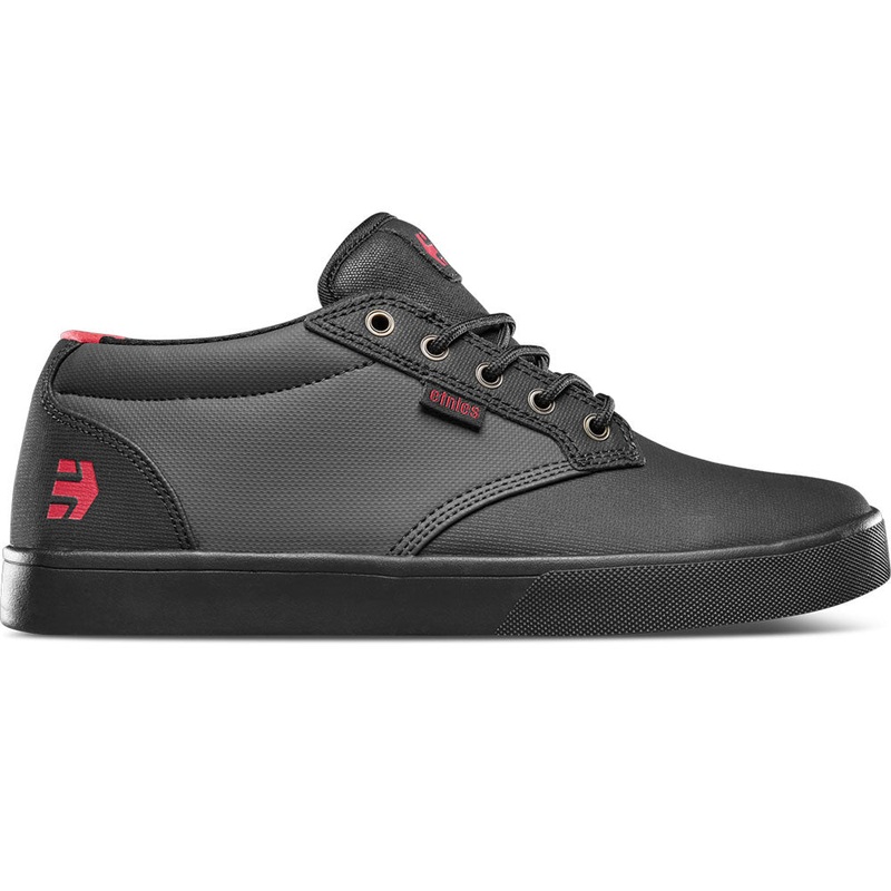 Etnies Jameson Mid Crank Flat Shoes – US 11.5 – Black – Dark Grey – Red