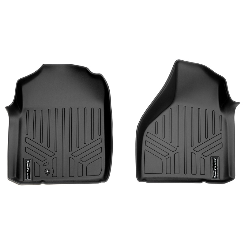 SMARTLINER Custom Fit Floor Liners For 2002-2008 Dodge Ram 1500 / 2003-2009 Ram 2500/3500 (All Models) Black