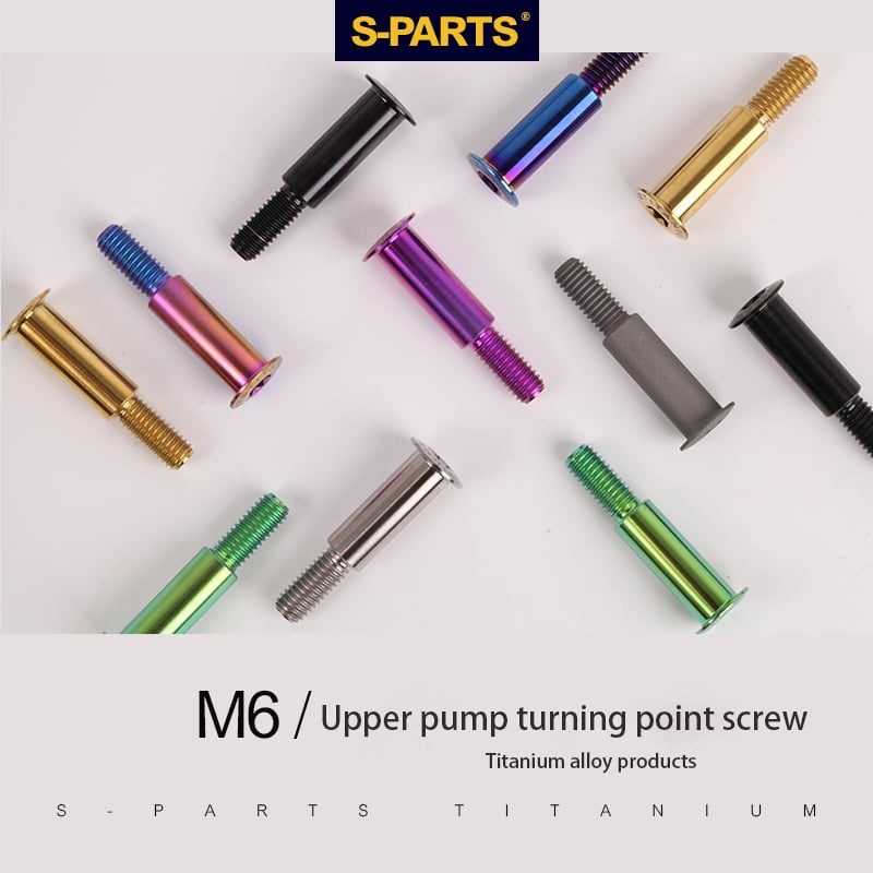 S-PARTS titanium alloy screw electric car motorcycle M6 upper pump pivot point clutch pin brake pin M6*36D12 Step D8H22 Gold