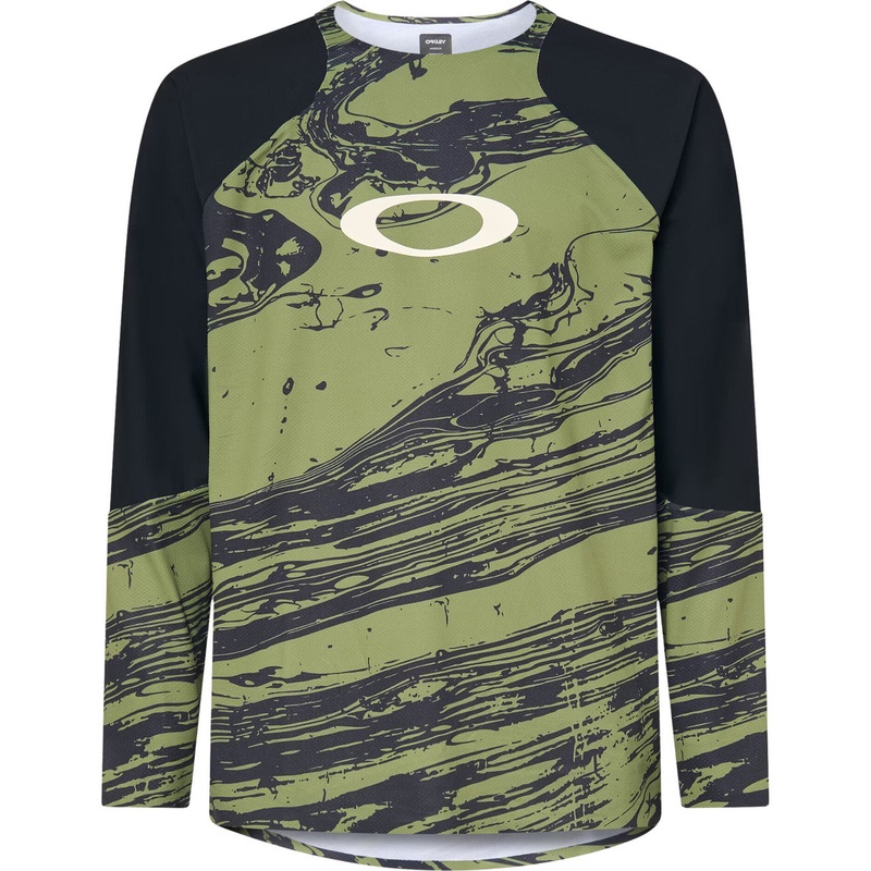 Oakley Seeker Airline Long Sleeve Jersey – L – Duality Swirl – Green – Black