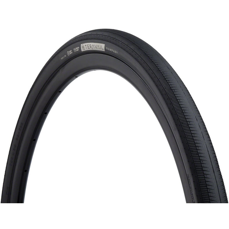Teravail Rampart Tire – 700 x 38, Tubeless, Folding, Black, Durable, Fast Compound