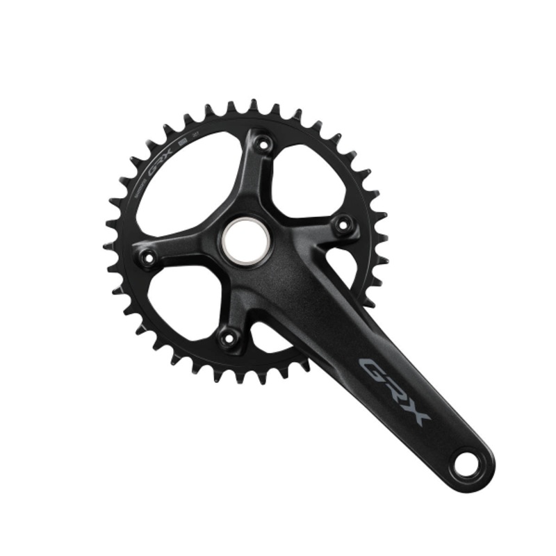 Shimano GRX FC-RX610 1×12 Speed Crankset – 68-70mm Shell – 24mm – Four Bolt – 110 BCD – 175mm – Black – 38T – 49.7mm Chainline