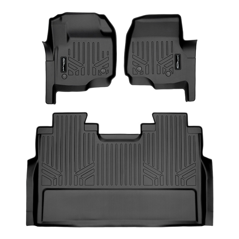 SMARTLINER Custom Fit Floor Liners For 2017-2022 Super Duty Crew Cab with Vinyl Flooring Black