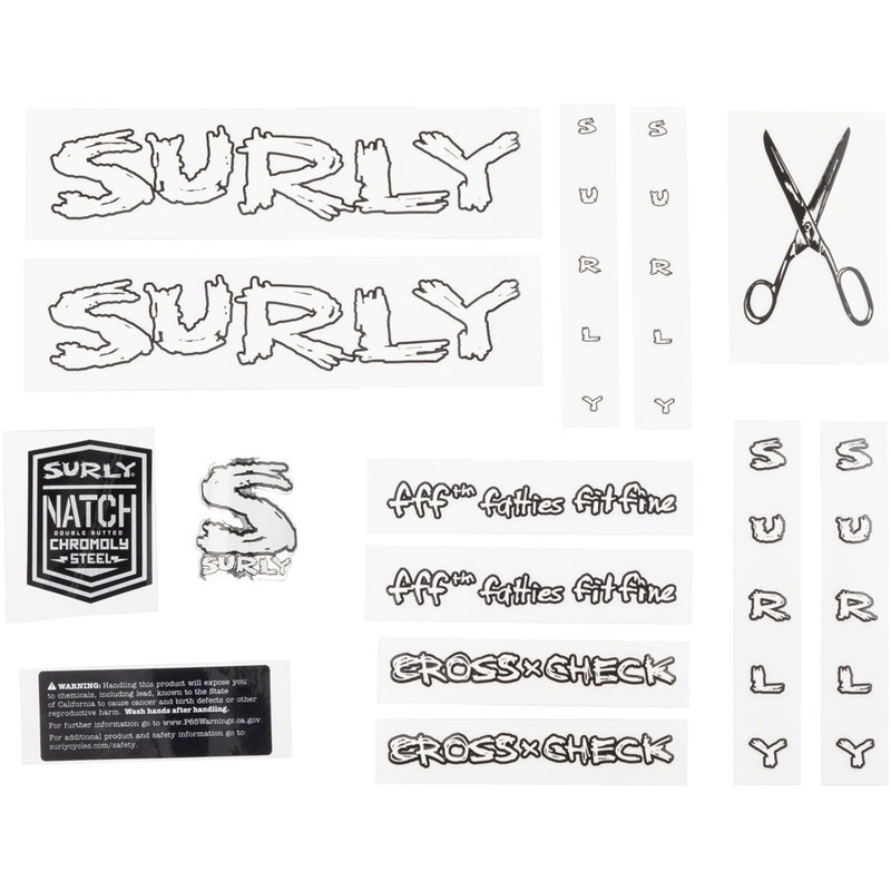 Surly Cross Check Frame Decal Set – White with Scissors